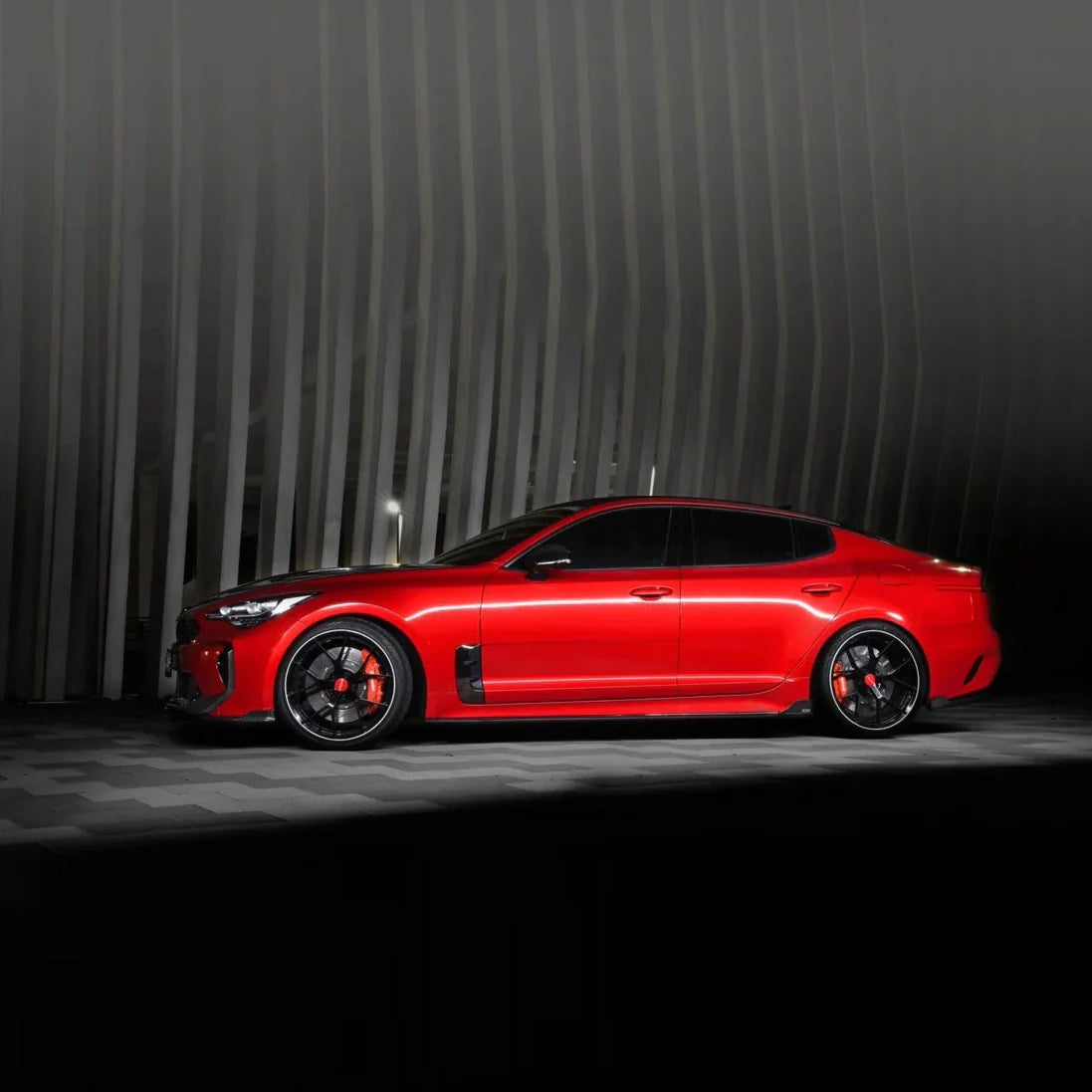 KIA STINGER CARBON FIBER SIDE SKIRTS V2