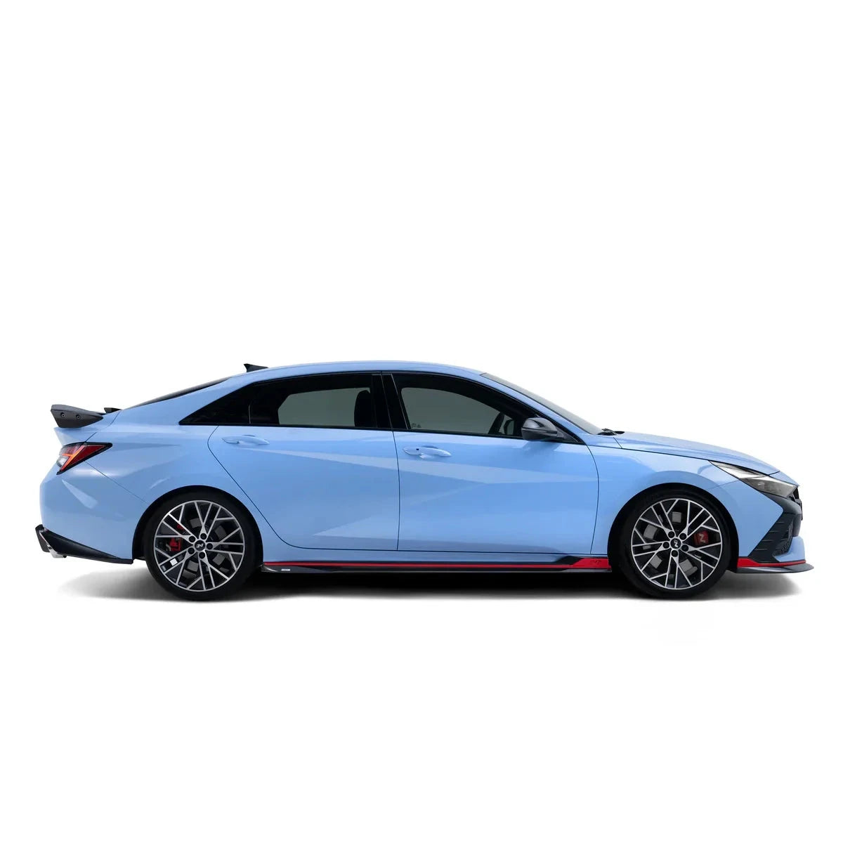 Carbon fiber rear spoiler, black glossy with raised center section