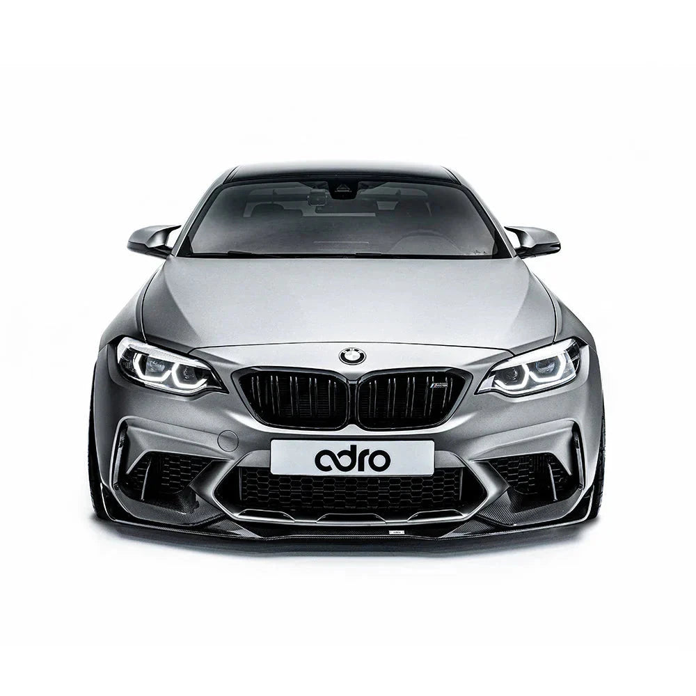 BMW F87 M2 carbon fiber air ducts exterior accessory by ADRO US, showcasing sleek, lightweight carbon fiber details on the vehicle's exterior.