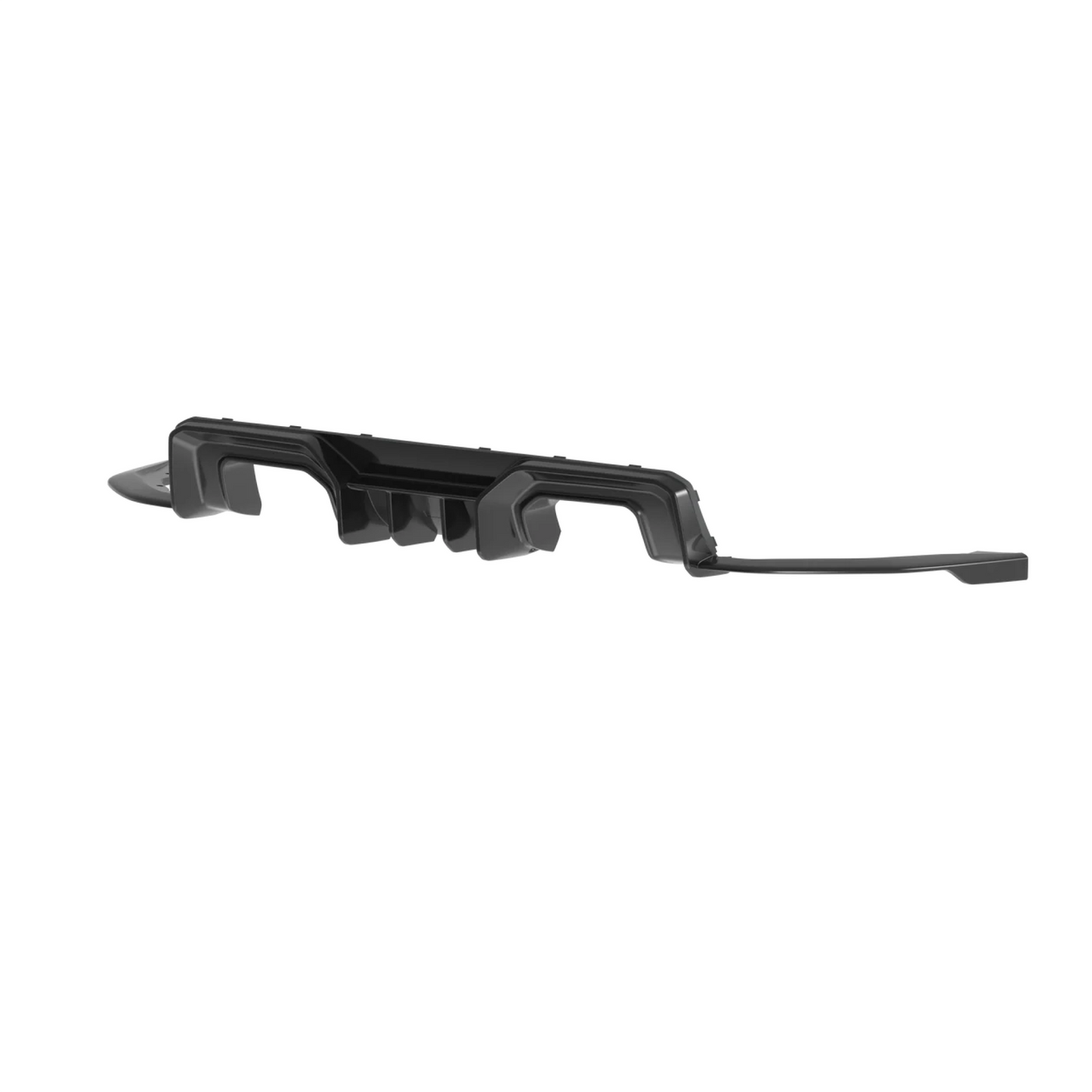 ADRO rear diffuser for BMW G80 M3, prepreg carbon fiber with aero fins, shown at an angle on white background.