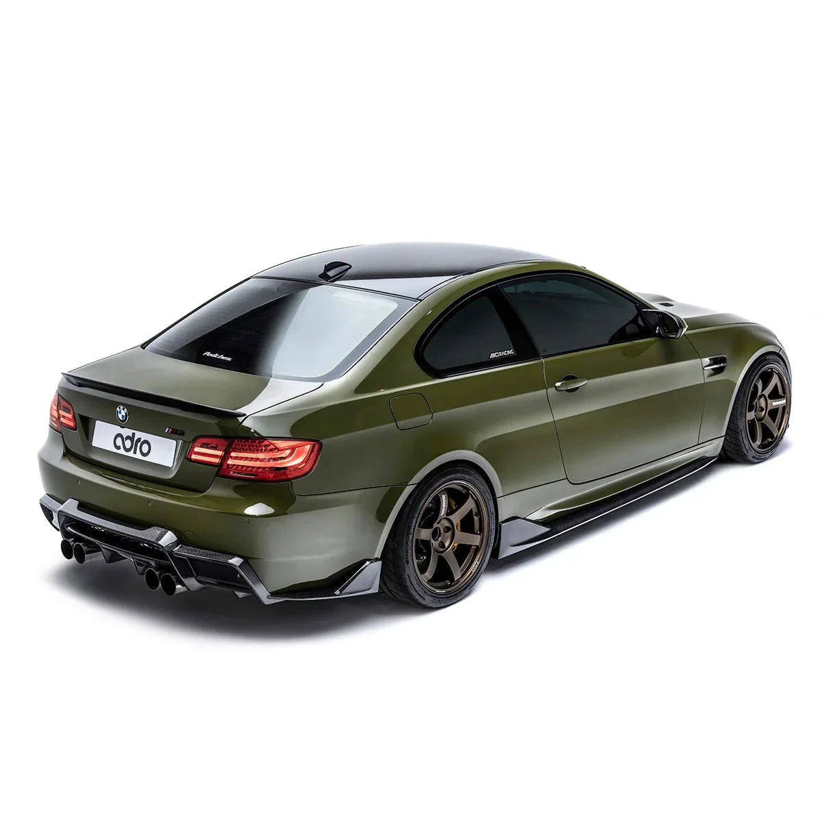BMW E92 M3 with glossy carbon fiber front lip