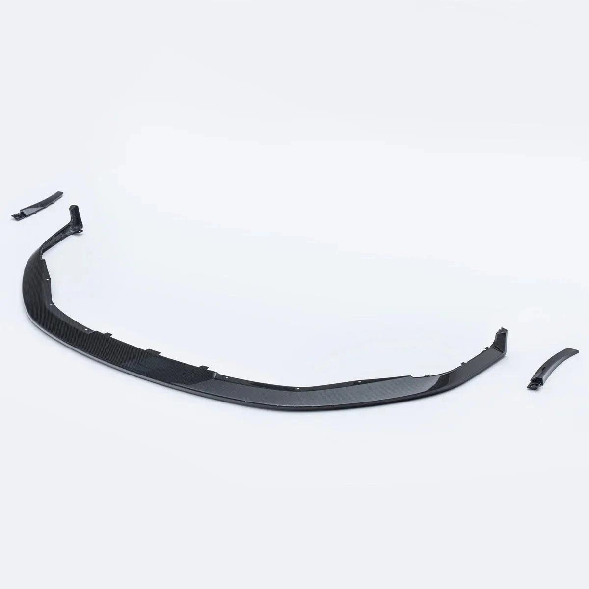 ADRO front splitter with two side pieces for Porsche 992.1 GT3, shown laid out on a plain white background, top-down view.