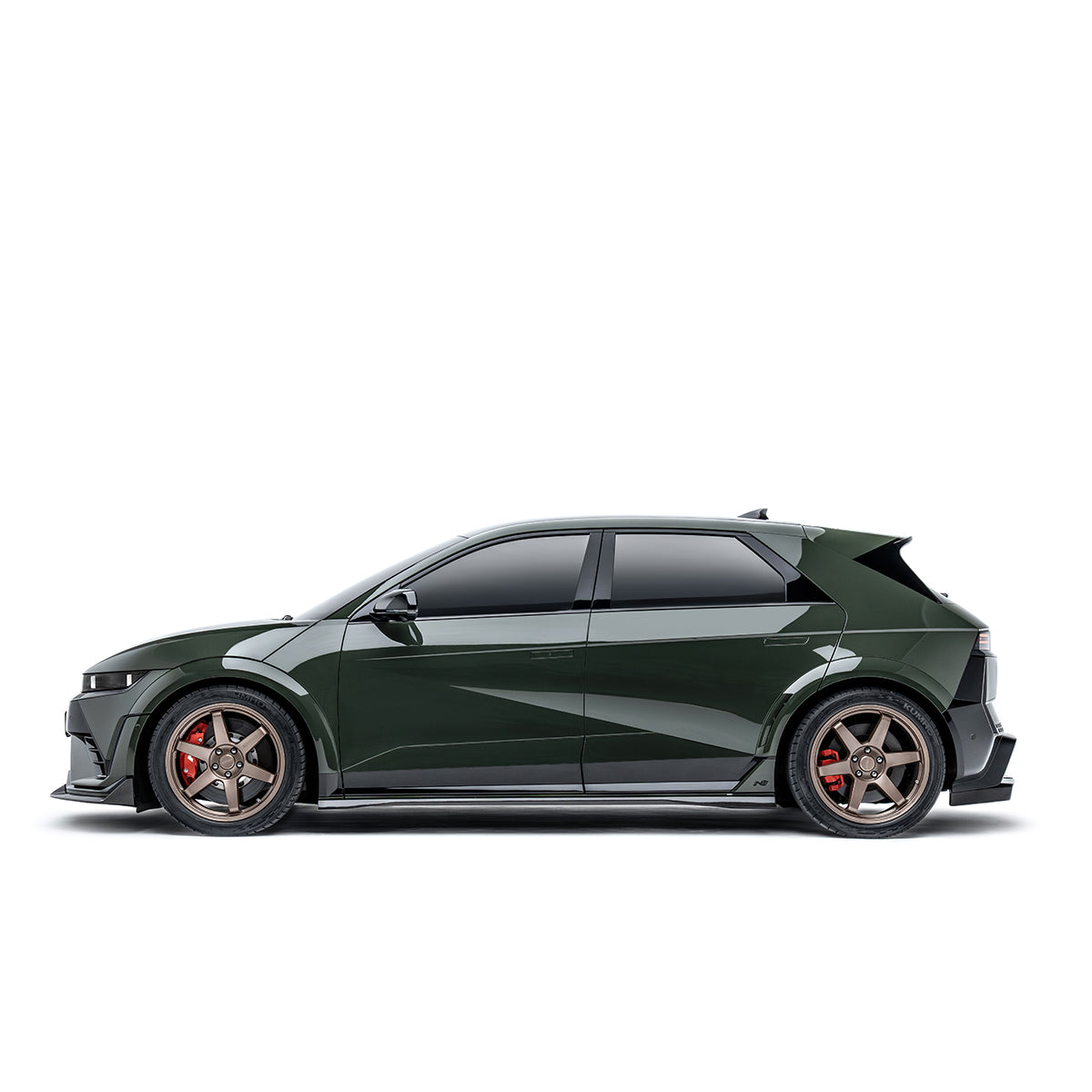 Hyundai Ioniq 5 N rear carbon fiber diffuser, black lower rear add-on