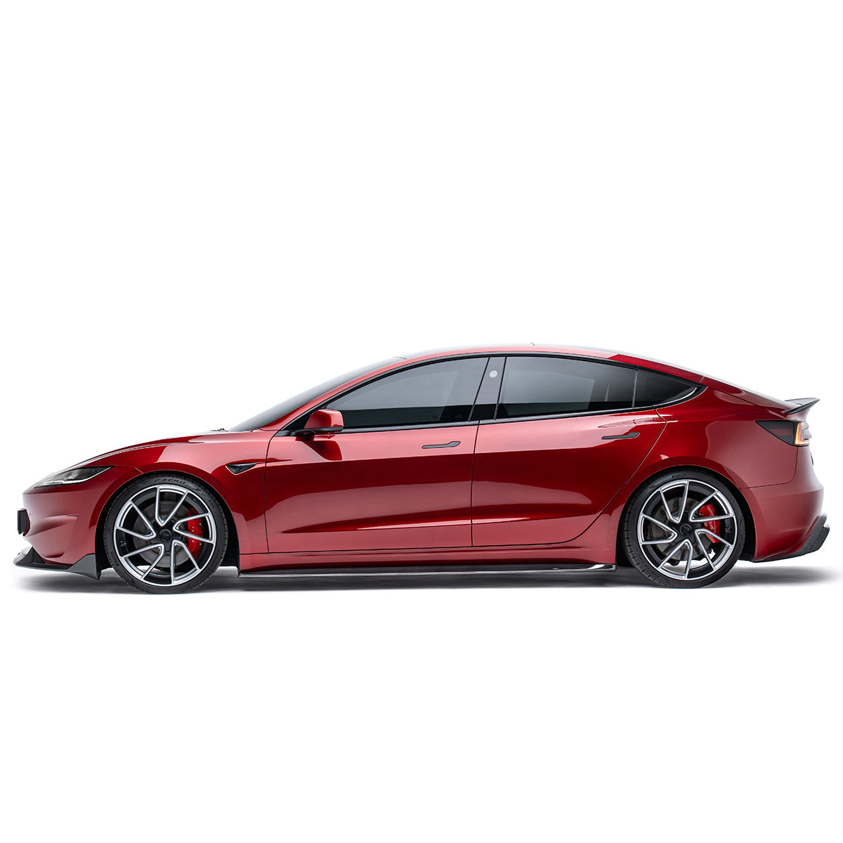 Car side skirt with black lower edge, visible along both sides