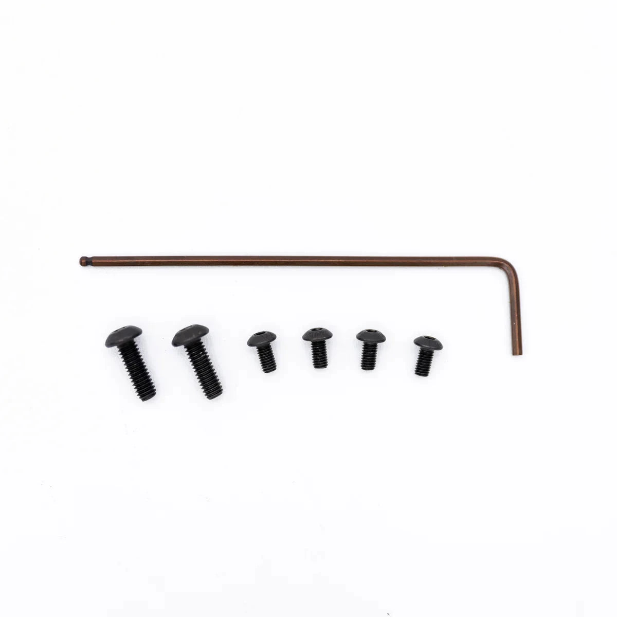 Magnetic paddle shifter mounting hardware: bronze hex key and black screws