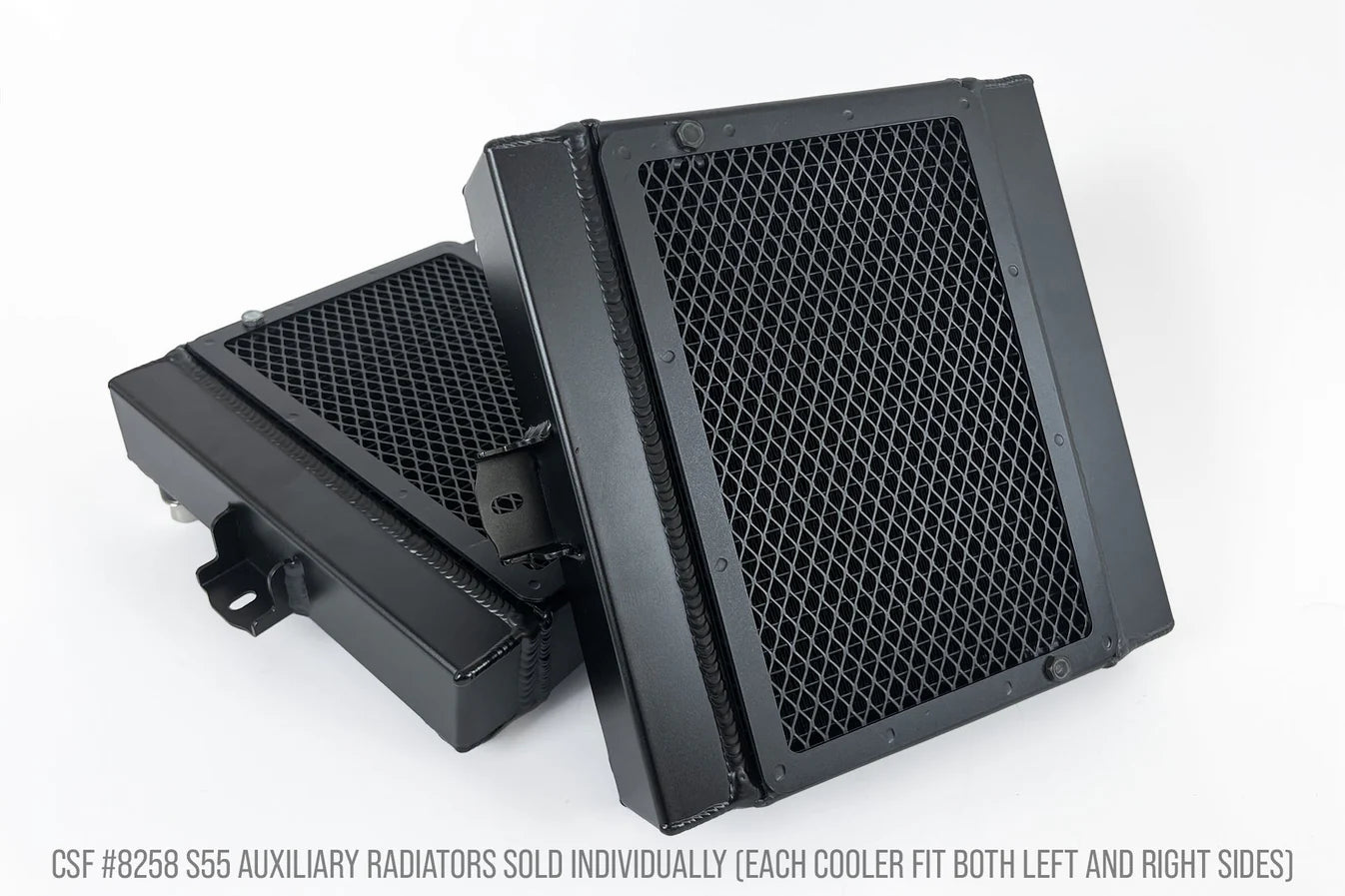 High-performance auxiliary radiator, black mesh grille with metal mounting frame