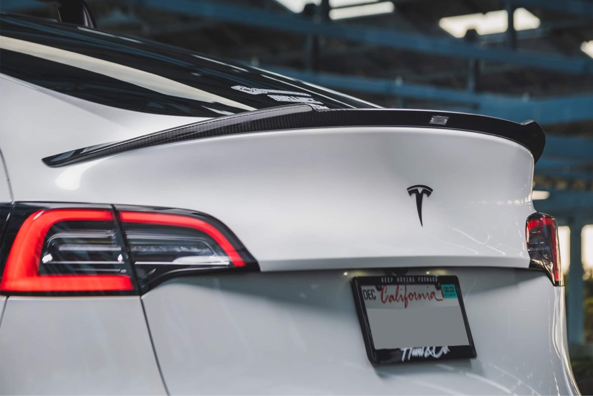  MCARCAR KIT Model Y Dry Carbon Fiber Trunk Spoiler for Tesla Model  Y 2020-2023 Rear Trunk Spoiler Lip Tail Wing Rear Trunk Lid : Automotive