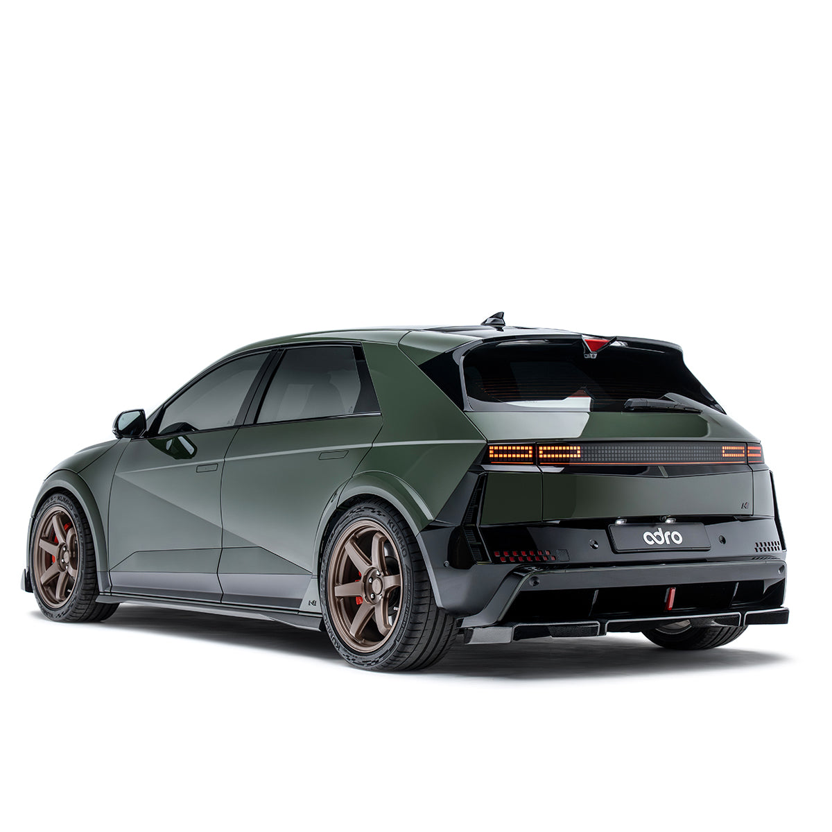 Hyundai Ioniq 5 N rear carbon fiber diffuser, black lower valance extension
