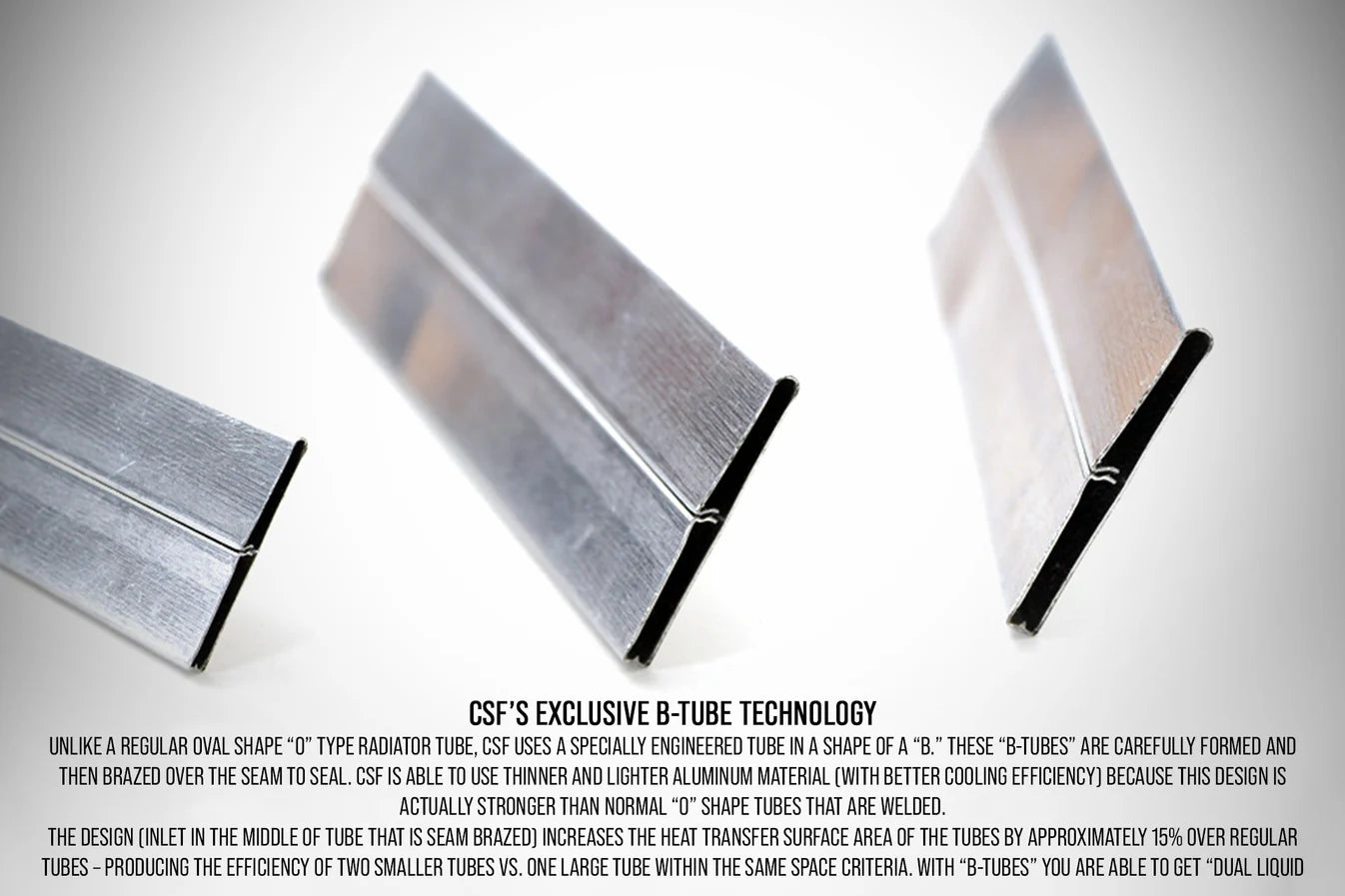 All-aluminum radiator tubes with finned baffle sections, silver metal