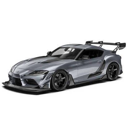 Toyota GR Supra front bumper kit with carbon fiber canards and splitter