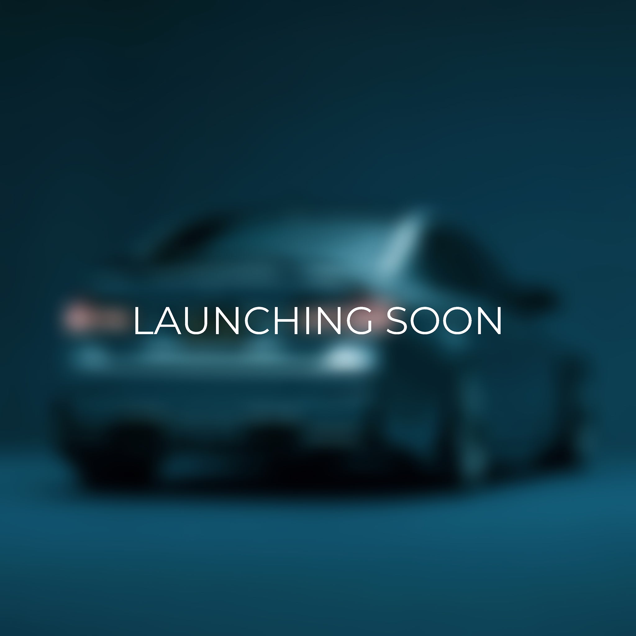 Car rear end placeholder with launching soon text